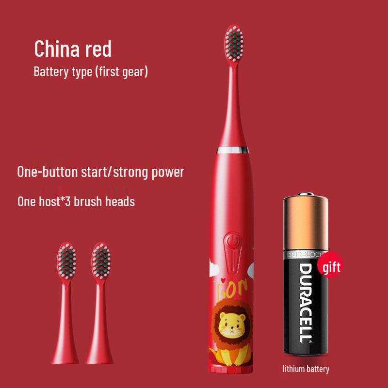 Waterproof Ultrasonic Kids' Electric Toothbrush - Cute Cartoon Design, Soft Bristles, IP7 Rated, Perfect Gift