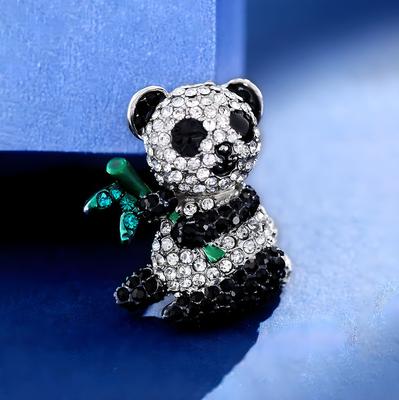 Spilla Panda di Nicchia Senso del Design Femminile Cartone Animato Animale Strass Spilla Temperamento Anti-Luce Accessori Corsage