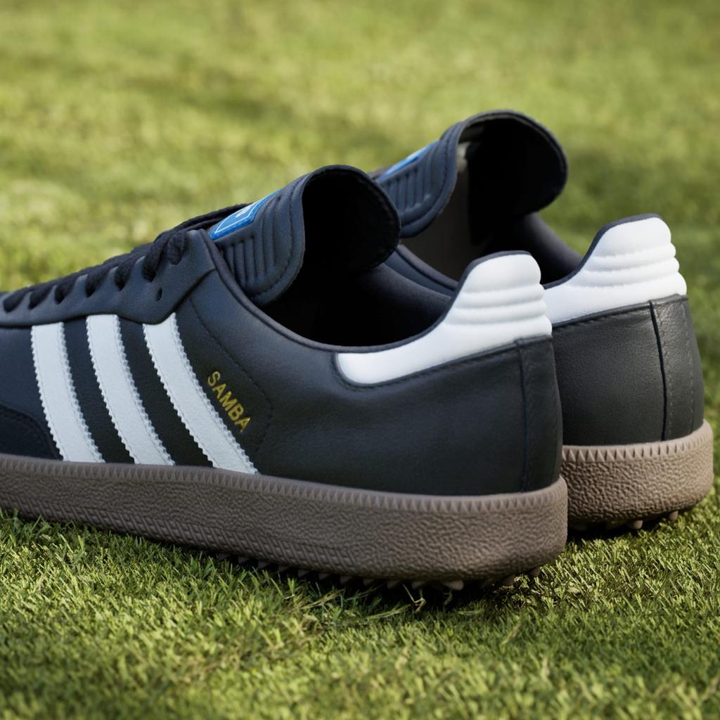 JH6150 Adidas Samba Golf Full Grain Leather Core Black Cloud White Gum (Men's)