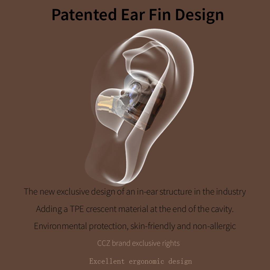 CCZ Coffee-Bean In-Ear Earphones 1DD Driver Noise Canceling Stage Monitor Headphones Immersive Hi-Fi Stereo Sound Wired Gaming Earbuds