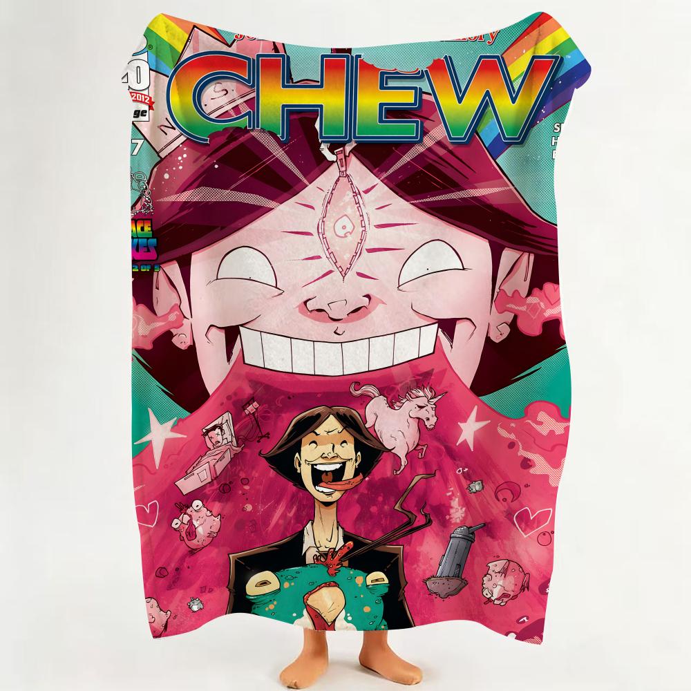 Comic C Chew Throw Flannel Throw Blanket Suitable for Sofa Living Room Bedroom 75cmx90cm