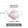 Emboss Ceramic Teapot Black Tea Cup Saucers Set Retro Afternoon Tea Coffee Cup Saucer Couple Cup Set Home Creative Drinkware Mug