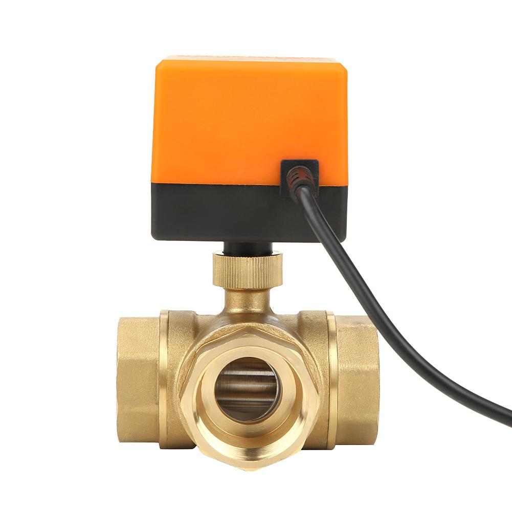 DN32 G1 1 4 Mosazný 3cestný motorizovaný kulový elektrický ventil pro klimatizaci DC24V
