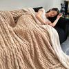 Thick Double-Layer Lamb Plush Solid Blanket Faux Fur Throw Quilted Shawl for Winter Air Conditioning Blankets for Home Travel
