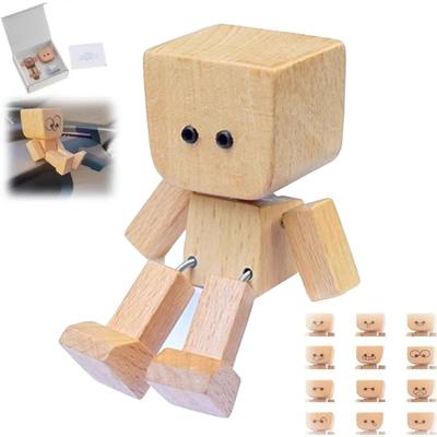 Holzmann-Figur Schüttelnde Holzmann-Figur Dekoration Schreibtisch Armaturenbrett Lustige Skulptur Verzierung für Familienausflüge Roadtrip