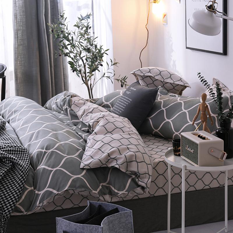 Geometric Duvet Cover Set Reversible Comforter Cover Modern Soft Elegant Gray And White Abstract Geometric Bedding Set Twin King