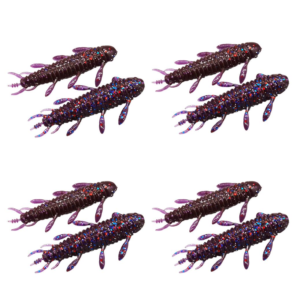 8Pcs Wacky Worms Fish Lures Bass Fishing Wacky Rigs Soft Plastic Lures Wacky Rigs Soft Worms Wacky Rigs Worms Baits Set