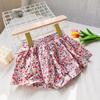 2023 Summer Korean Floral Skirt Shorts for Girls - Sweet Fashionable Kids' Hot Pants
