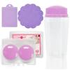 4 Pcs/Set Silicone Nail Stamper Set French Tip Nail Stamp Jelly Stamper with Scraper Nails Art Template Tool for Woman