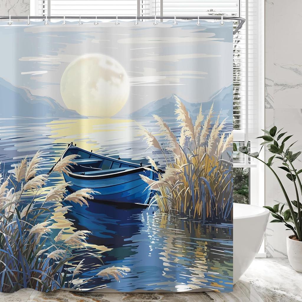 Boho Vintage Flower Shower Curtain Sets For Bathroom Retro Floral Shower Curtain Rustic Country Polyester Bathtub Curtain