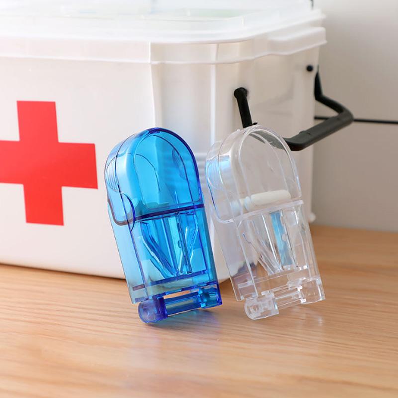 Pill Cutter Box Portable Drug Box Tablet Cutter Splitter Medicine Pill Holder Pill Cutter Box