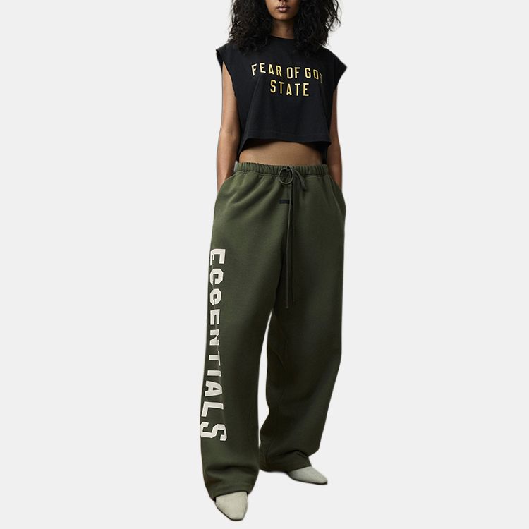 Fear of God Essentials Fleece Relaxed Sweatpant Military Men Bottoms Green 130BT244325F
