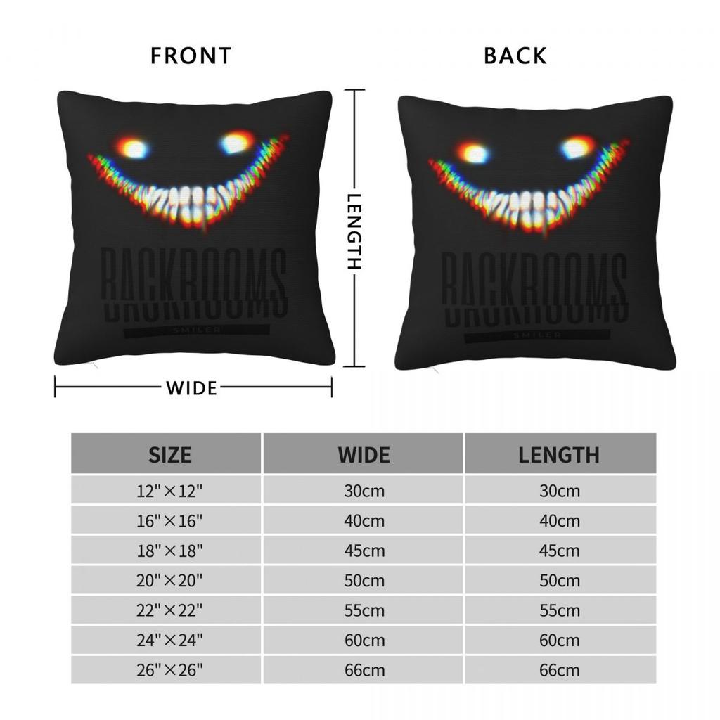 The Backrooms Smiler Square Pillowcase Polyester Linen Velvet Creative Zip Decorative Throw Pillow Case Bed Cushion Cover 18