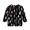 Children's 3/4 Sleeve Tops Casual Christmas Print T Shirt Round Neck Pullover Blouse
