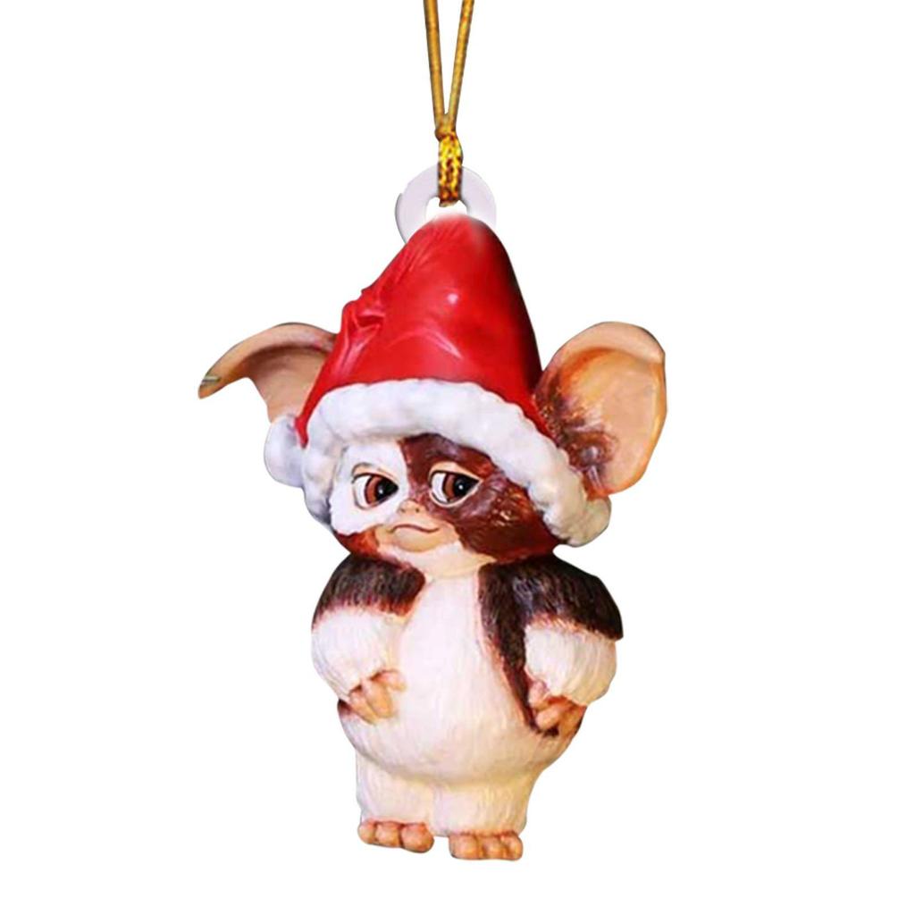Gizmo Christmas Gremlins Fairy Acrylic Santa Hat Pendant Xmas Tree Hanging Decor