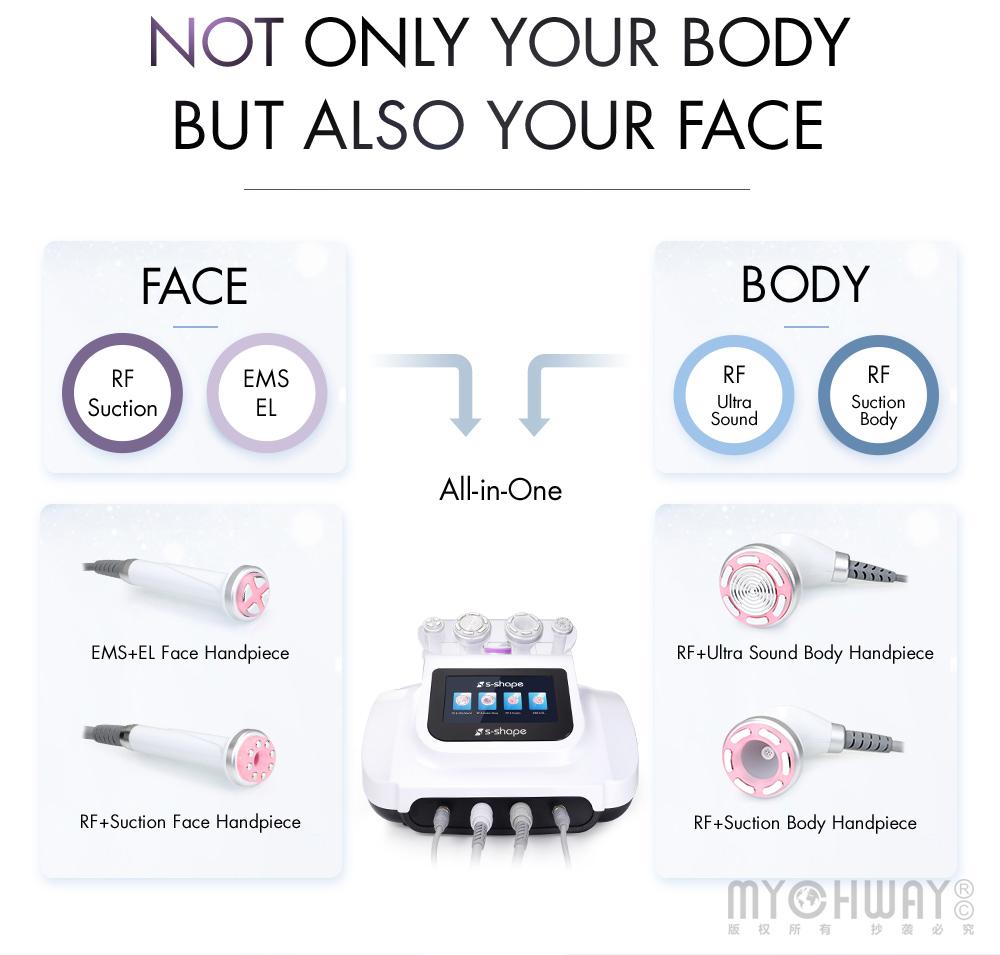 S-SHAPE 30K ultrazvuková kavitace RF EMS elektroporace vakuový přístroj na zeštíhlení obličeje