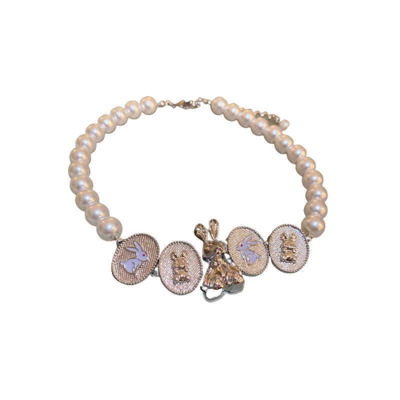 Retro Pearl Choker Necklace - French Style & Elegant Clavicle Chain for Women