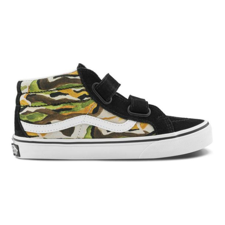 Vans Sk8-Mid Reissue V Kids Painted Camo Green Kids Sneakers Black Multi VN0A38HHBGK