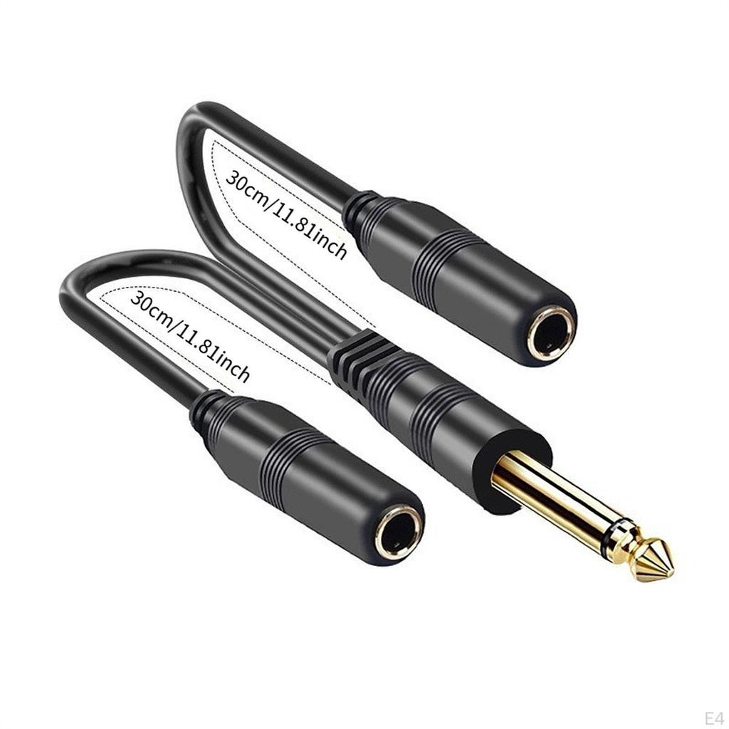6.35mm Y Splitters Cable ,Male To 2 Female Adapter Speaker Cable, Jack Connector for Studio