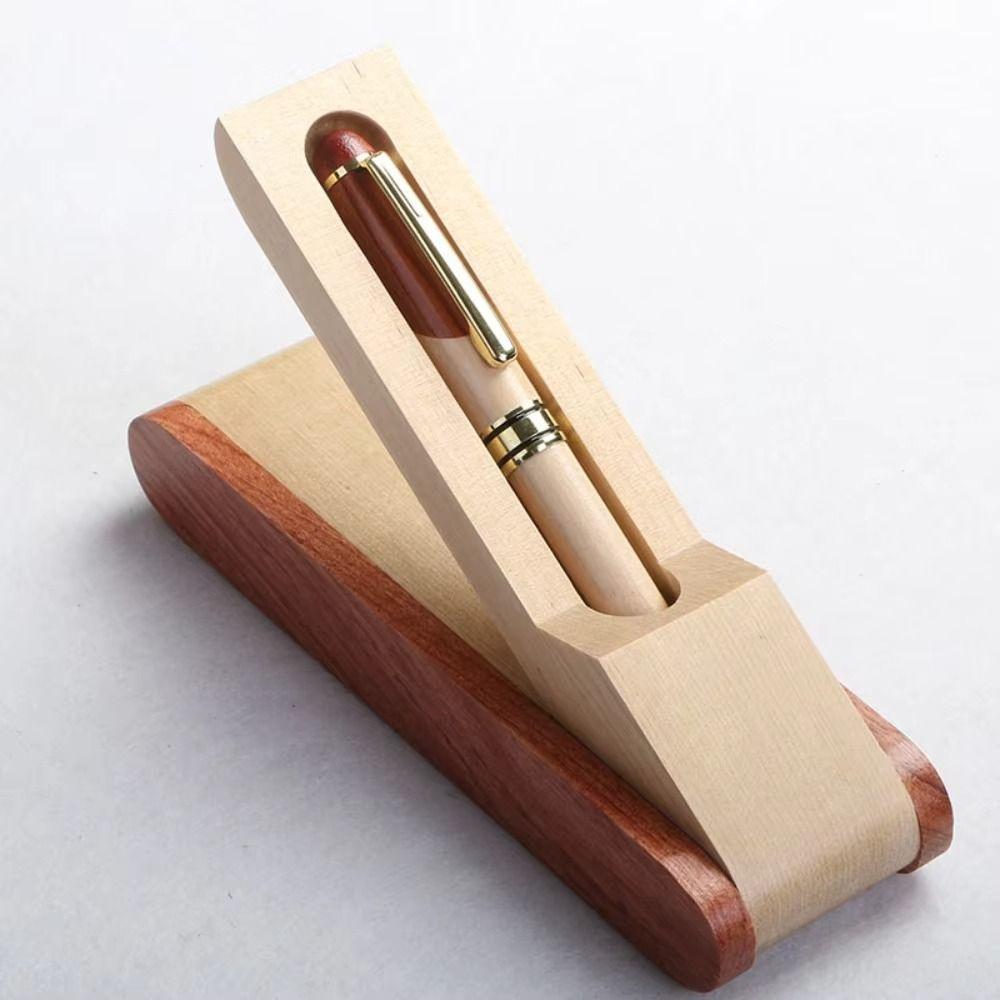 Foldable Wooden Pen Holder Single Double Wooden Pen Box Pen Display Stand Collection Box