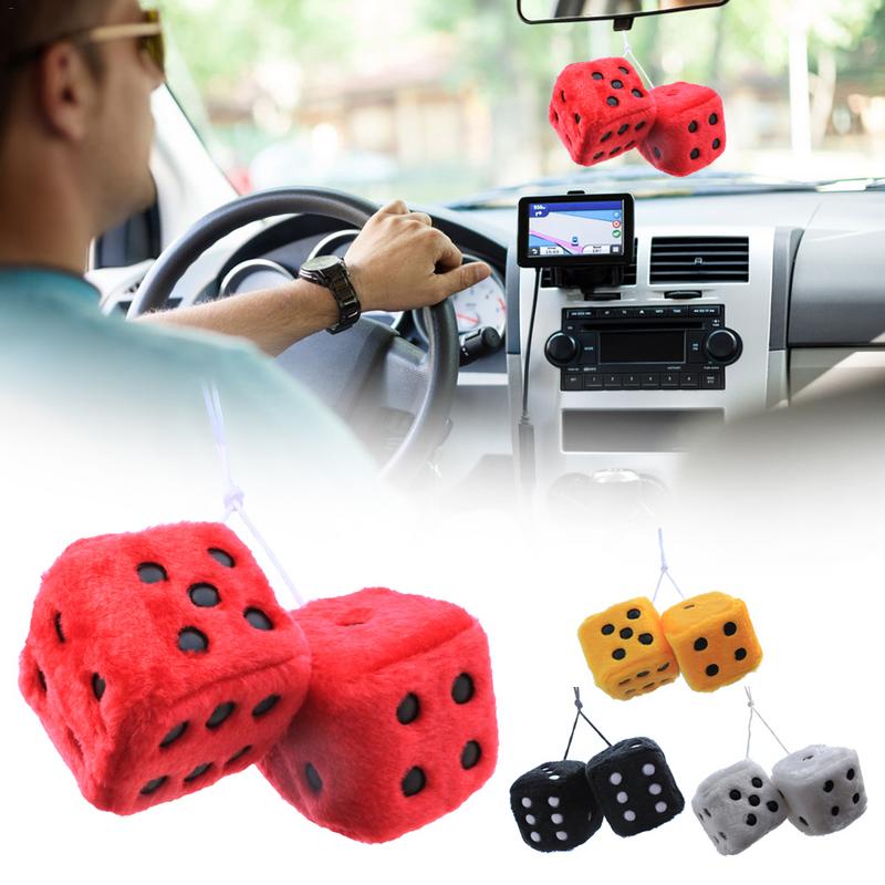 Car Pendant Car Rearview Mirror Ornaments Creative Dice Shape Home Decoration Car Interior Accessories Decoration