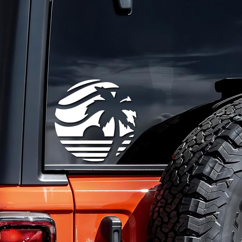 Sunset Coconut Palm Seascape Creative&funny Stickers for Cartoon Fans&lover,high Quality for Car Trucks Motorcycles &laptops