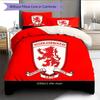 Ensemble de couette à motif Middlesbrough FC Décoration de maison Cadeau (1 * housse de couette + 2 * taie d'oreiller sans garnissage)