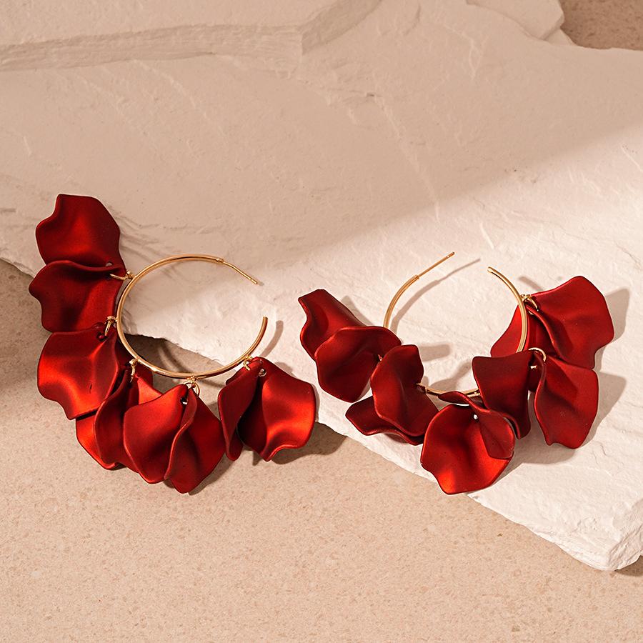 Винтажные геометрические серьги-гвоздики с лепестками цветов из акрила, серебряная игла, петля для уха