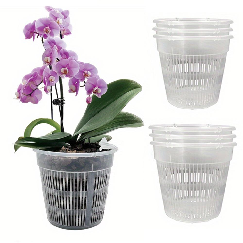 Transparent Orchid Flower Pot Clear Orchid Pot Built-in Drainage Holes Monitor Root Growth For Repotting Orchids