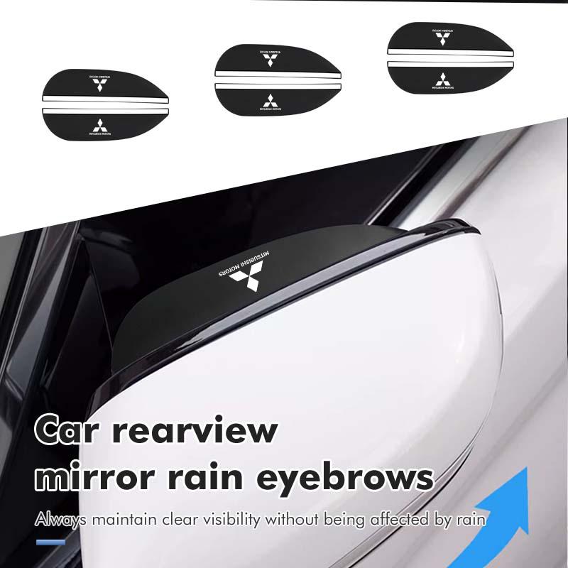 dnsh2 2pcs Car Rearview Mirror Rain Eyebrow Sun Visor Shade Cover Rainy Shield Guard For Mitsubishi Outlander Lancer L200 ASX Pajero
