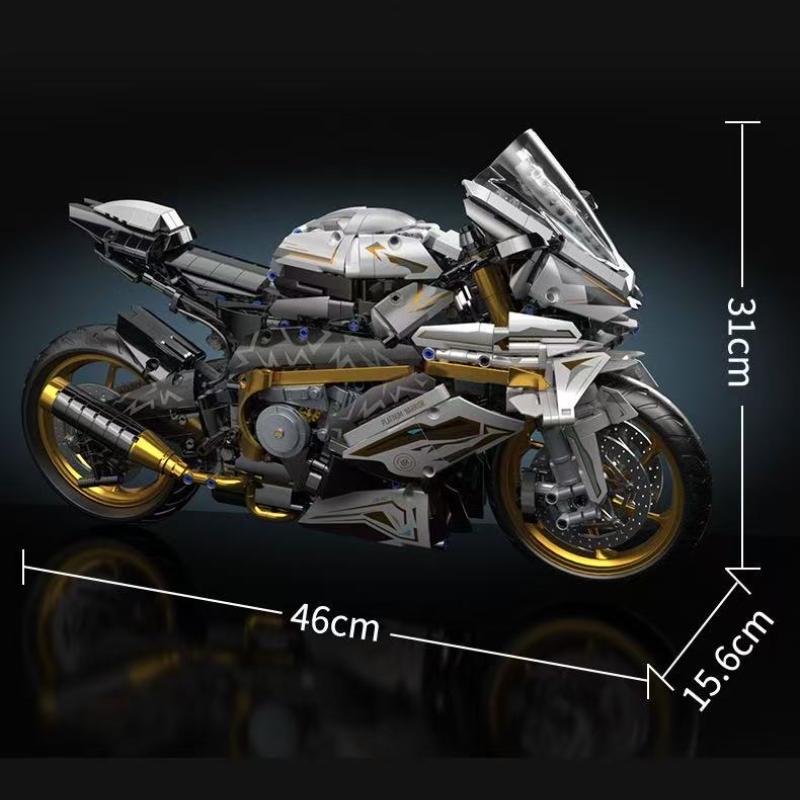 Hochschwierigkeitsgrad zusammengebauter Baustein Motorrad Motorradmodell - mechanische Rennspielzeuge, Heimdekoration, Weihnachtsgeschenke