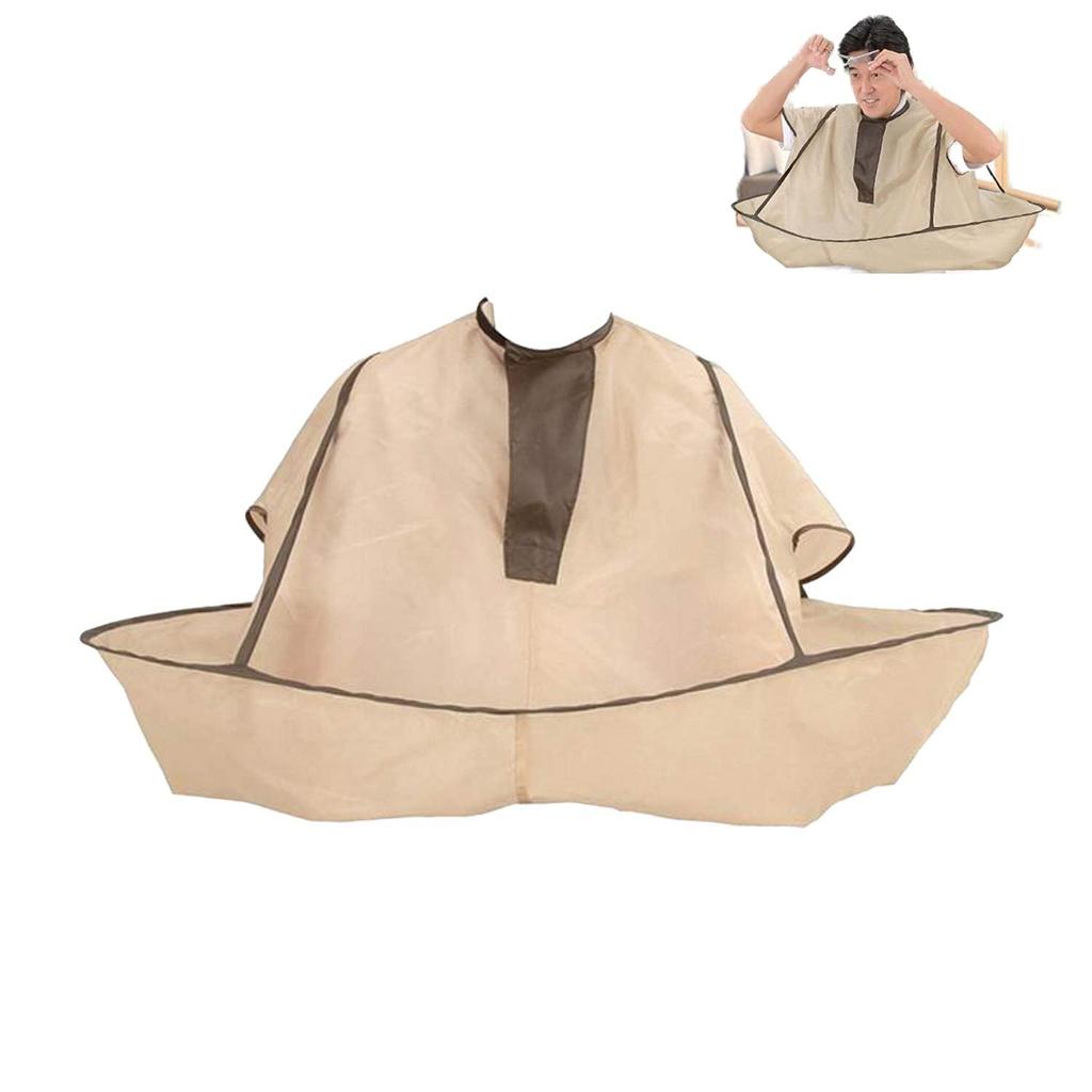 Cluoling Haircut Hair Foldable Haircut Cape for Easy Home Hair and Haircutting Includes Storage Beige Cape, Apron, Waterproof, Haircuts, Dyeing,