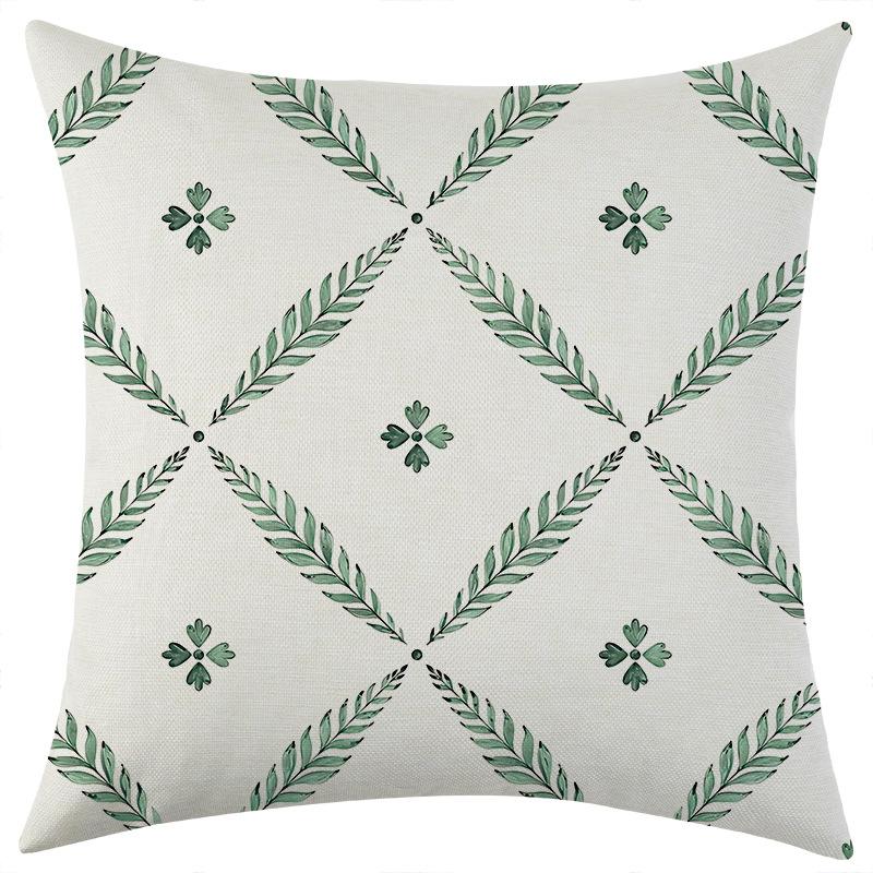 

New Striped Leaf Series Linen Pillowcase Car Sofa Lumbar Pillow Cushion 45 * 45 separate pillow cover