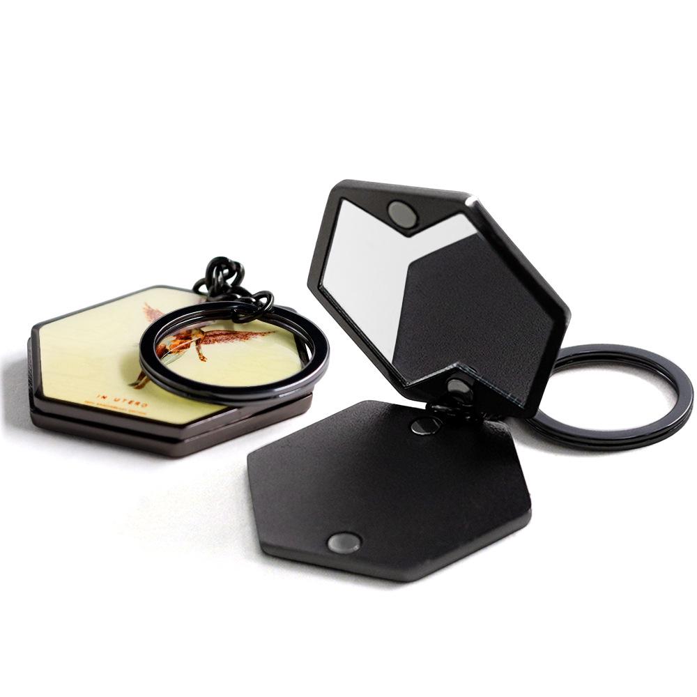 Dual-Sided Mirror Keychain: Game-Themed Key Ring, Car/Bag Pendant, Fan Gift, Makeup Mirror.