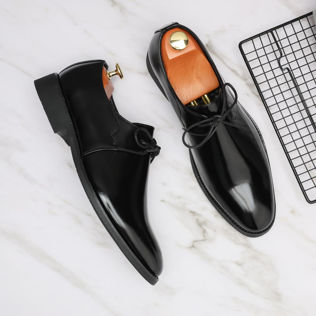 Fashion New Arrival Oxford Shoes for Men Spring Summer Derby Shoes Pu Leather Casual Shoes Lace Up Formal Dress Footwear Business Flats