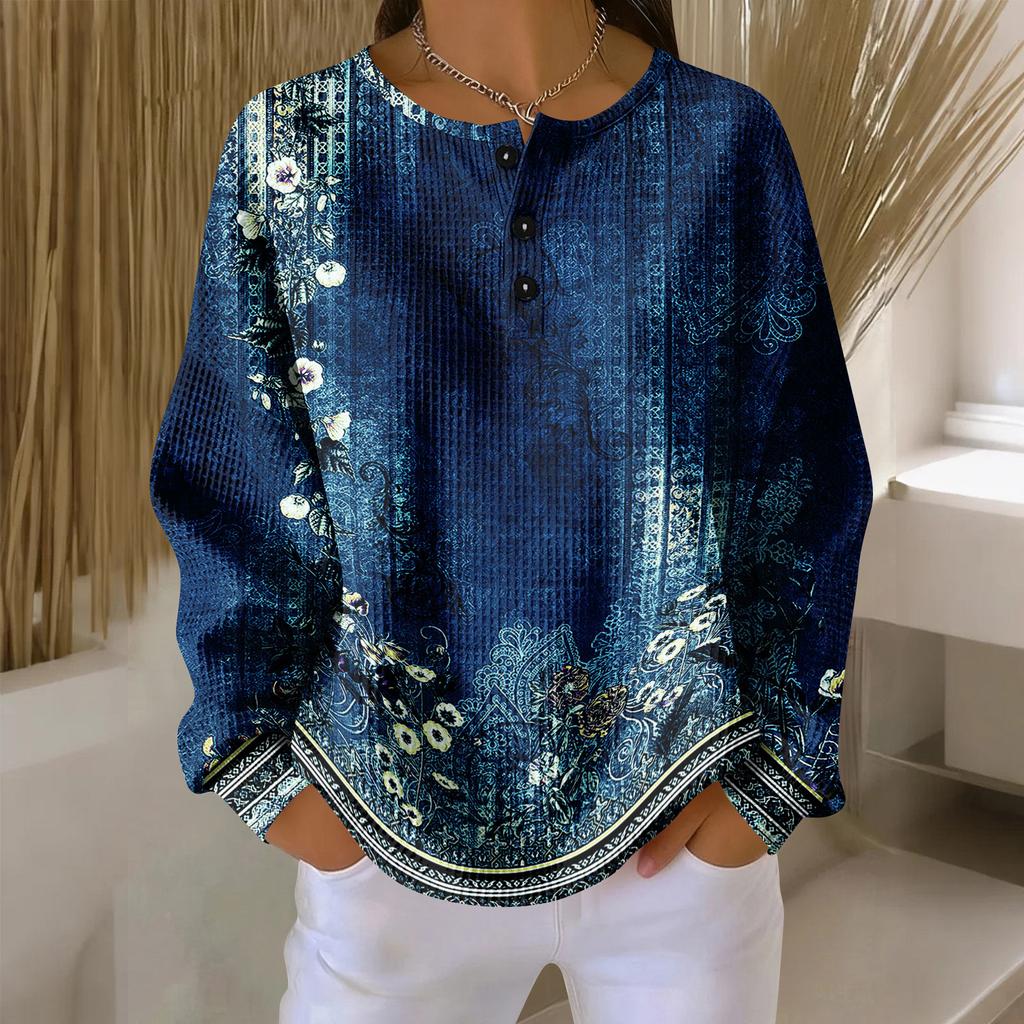 Women's Casual Shirts Long Sleeve Tops Button Up V Neck Loose Knit Fall Favorites For Women