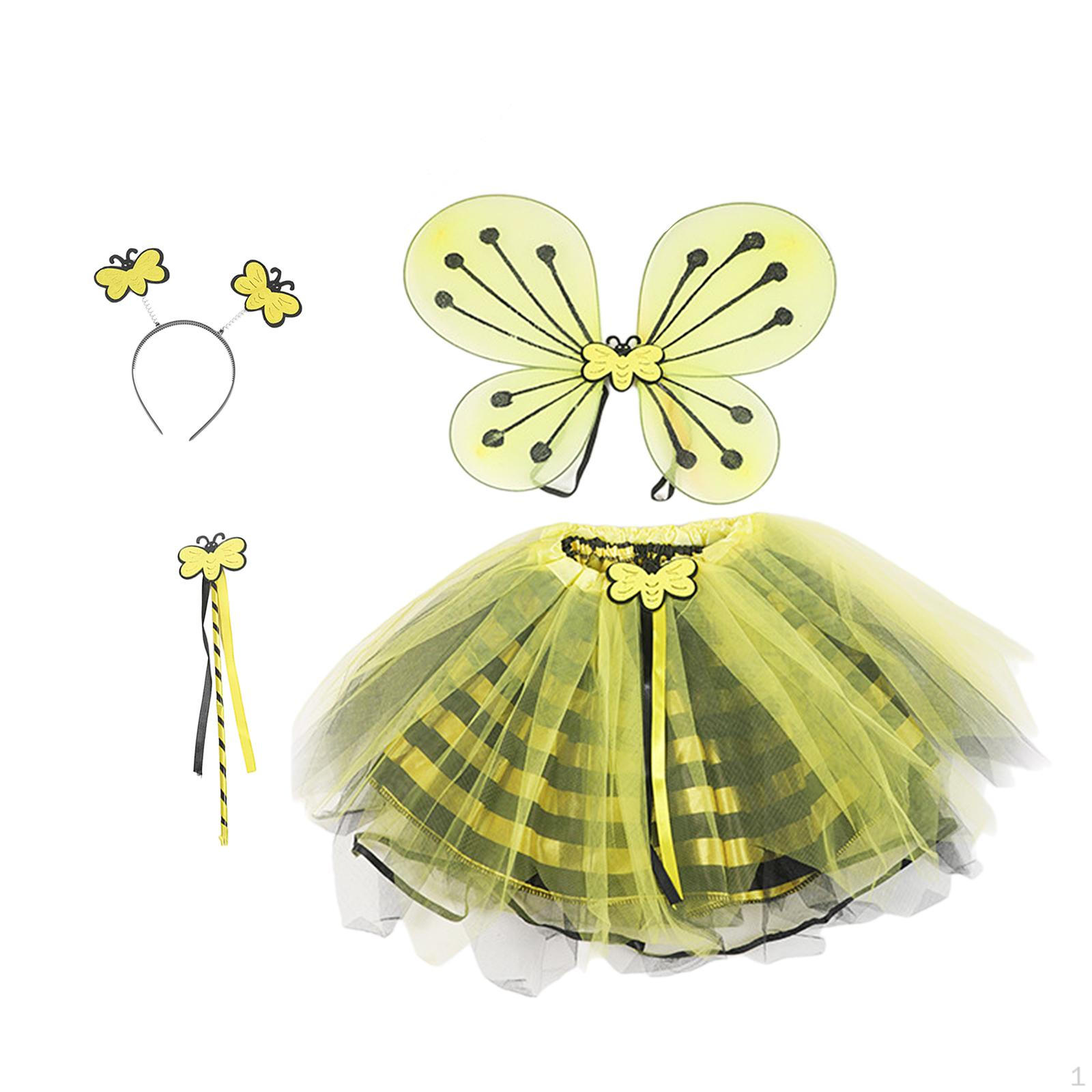 

Butterfly Costume for Kids Girls Halloween Masquerade Tutu Fairy Stick Four Leaf Butterfly