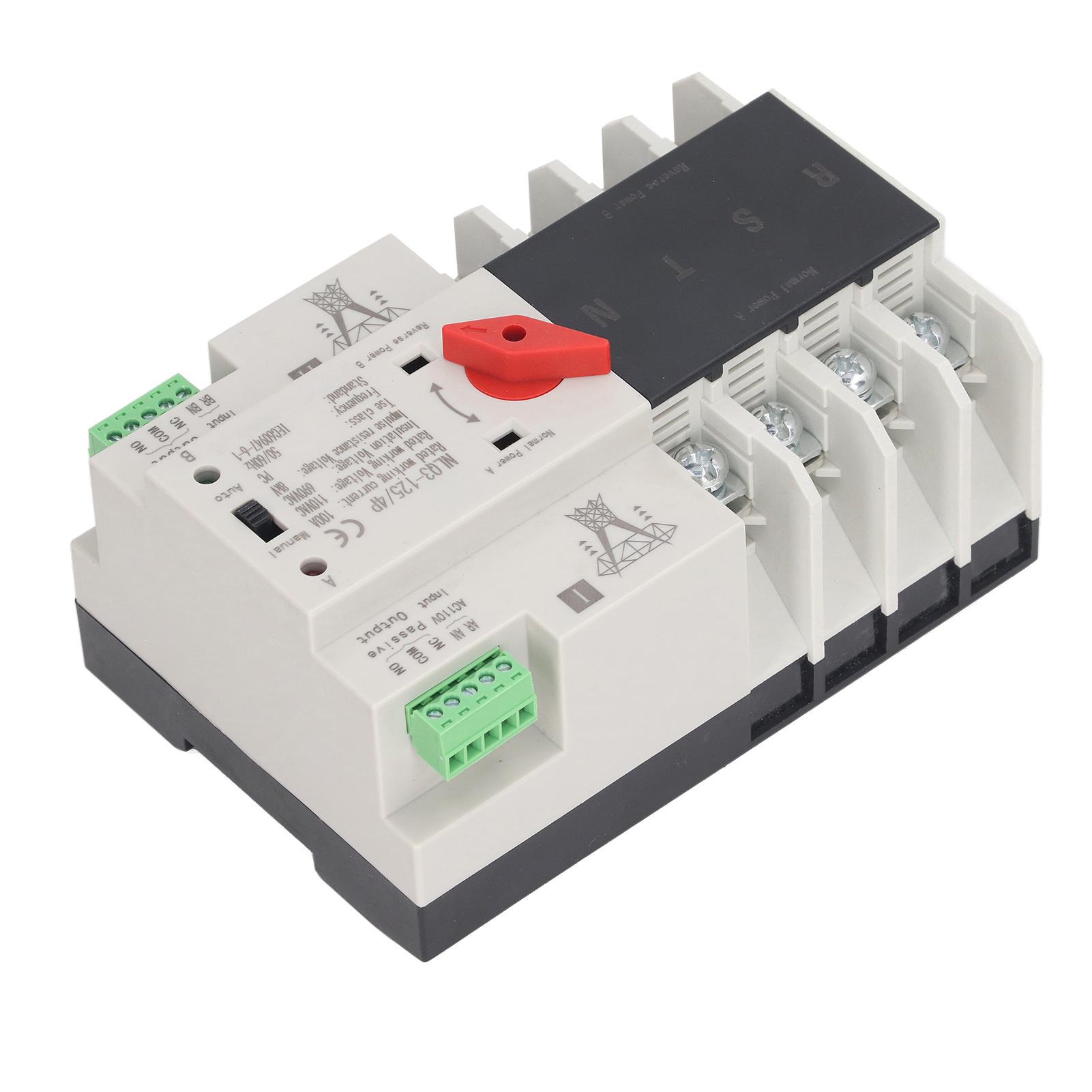 

Dual Power Automatic Transfer Switch 4P Millisecond Fast Switching Controller AC110V 100A Mains