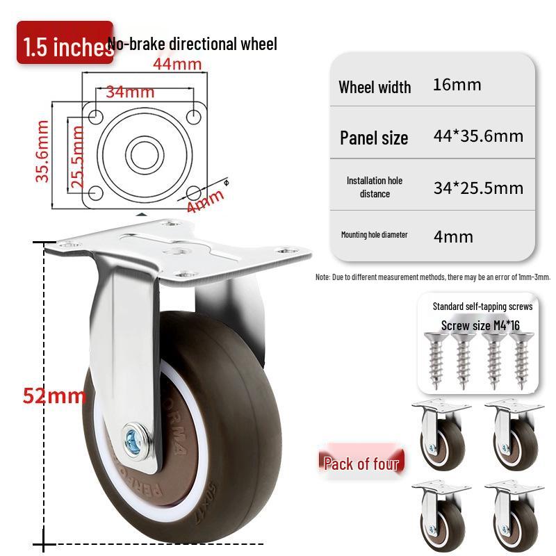 Ultra-Quiet Universal Small Trolley Load-Bearing Swivel Caster for Furniture