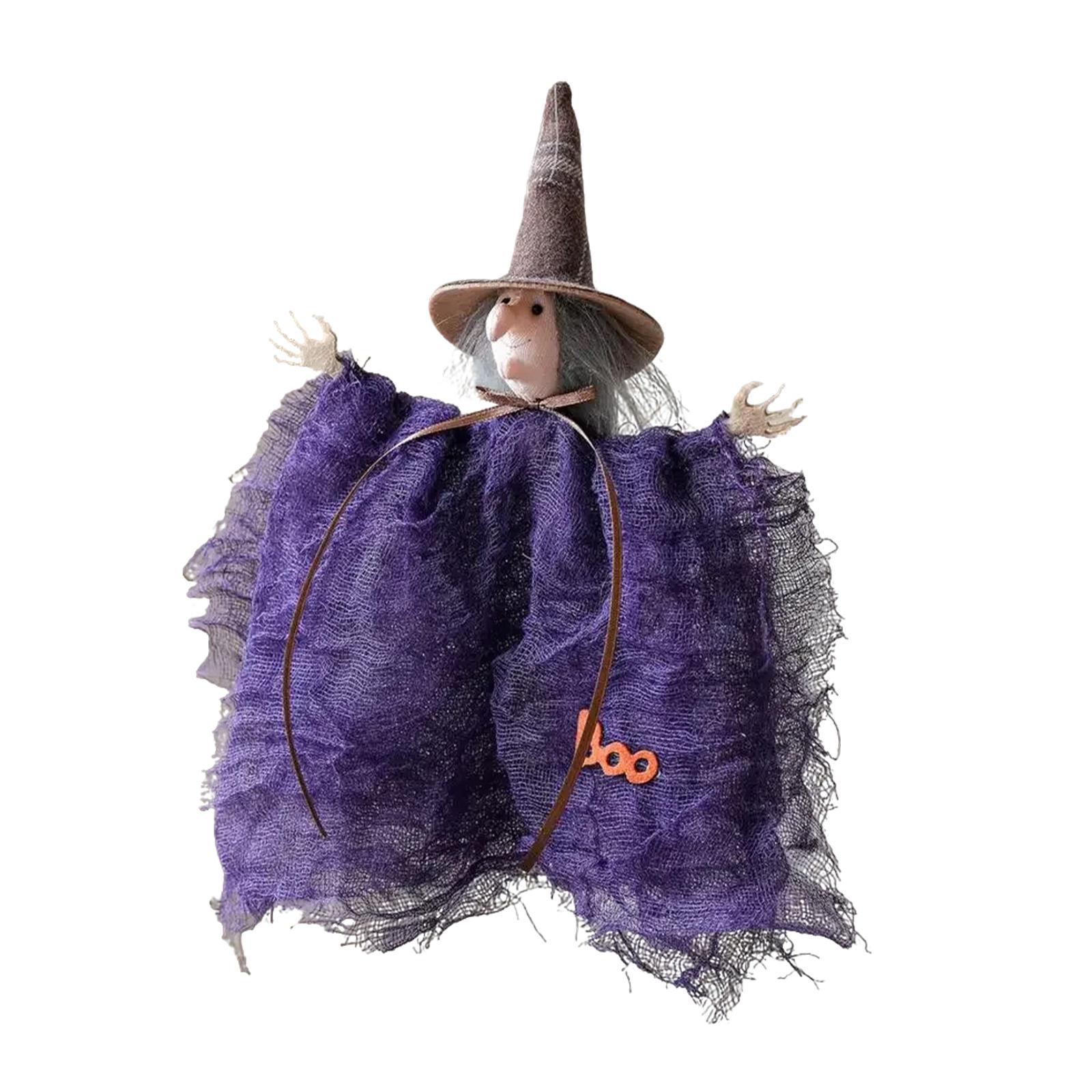 

Halloween Decoration Mesh Pumpkin Witch Doll Pendant Haunted House Party Props Pendant One Size фиолетовый