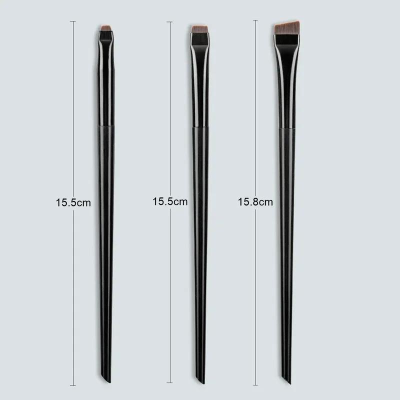 3 Stück Kanten Eyeliner Pinsel schräger Kopf Augenbrauenpinsel Kontur Eyeliner Pinsel ultradünner Lidschattenpinsel Make-up Werkzeuge