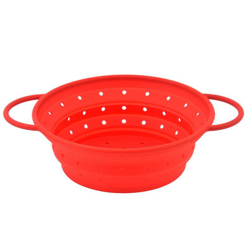 Silicone Folding Basket Vegetable Fruit Filter Basket Retractable High Temperature Resistant Drain Basket