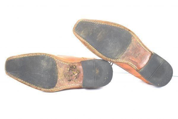 Castellani Vintage Handmade Leather Swirl Moc 25 Brown McKay Stitch Dress Shoes(USED)