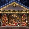 Merry Christmas Garage Door Background Banner Xmas Tree Gift Santa Claus Backdrop Winter Christmas Party Outdoor Wall Decoration