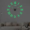 Rome Creative Acrylic Luminous DIY Wall Clock 3D Stereoscopic Wall Sticker Clock, Silent Living Room Bedroom Hotel Clock