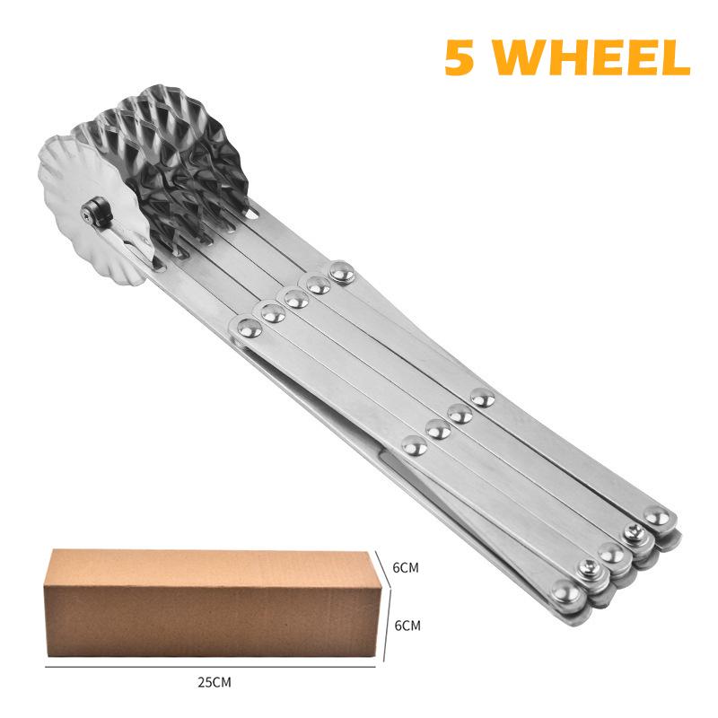 3/5/7 Wheel Cutter Dough Divider Knife Flexible Stainless Steel Roller Blade Pizza Pastry Peeler Stainless Steel Baking Pan Tool
