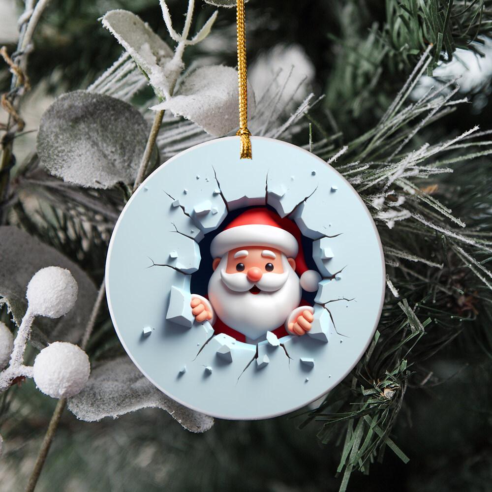 Ozdoba Świąteczna 3D Święty Mikołaj Prezent Ozdoby Świąteczne 2025 Pomysł na Prezent do Wymiany Prezent Ozdoba Święty Mikołaj Dekoracja Świąteczna