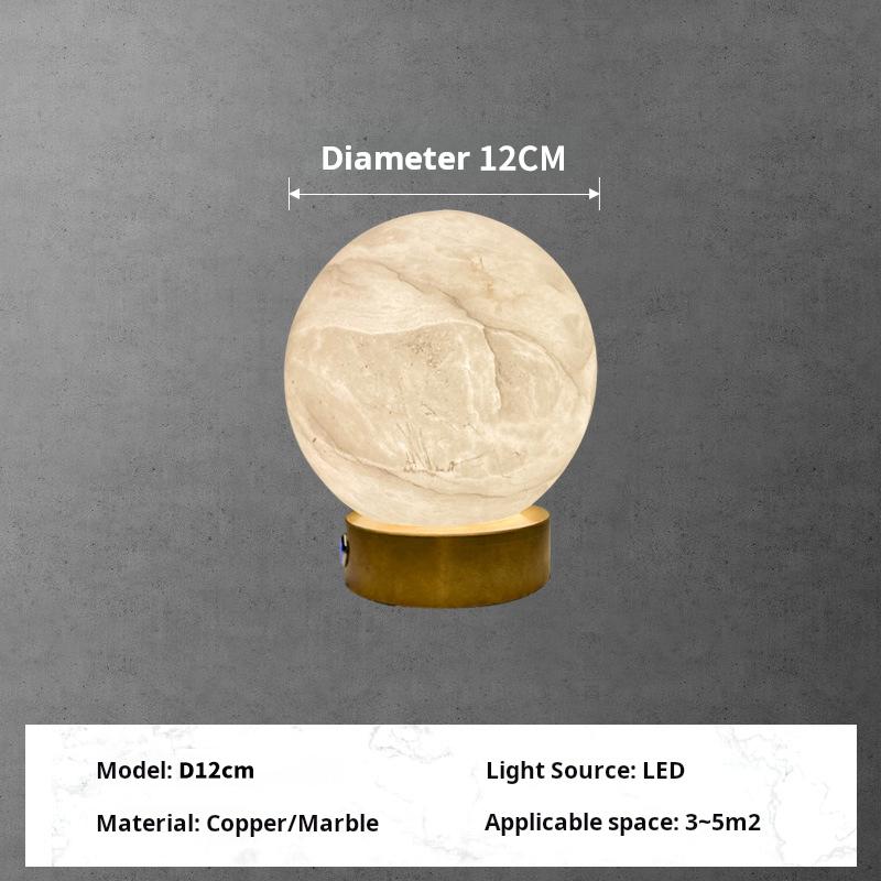 Spanish Natural Alabaster Light Modern Simple Bedroom Bedhead Study Desk Lamp Atmosphere Decorative Marble Table Lamp