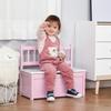 Children's toy chest/storage bench with hinged lid and safety hinges, 60 x 30 x 50 cm, pink