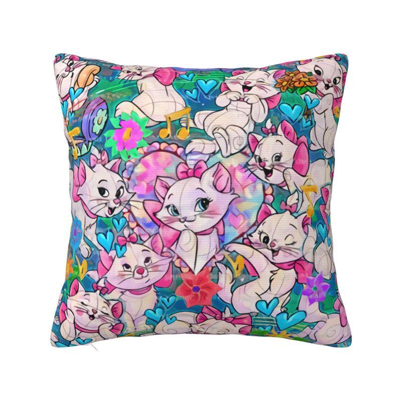 Custom Modern Marie Cat Rose Sofa Cushion Cover Soft Throw Pillow Case
